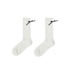 3-Pack Women Antibacterial Cotton Mesh Knee High Socks Letter Bowknot