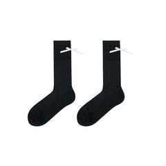 3-Pack Women Antibacterial Cotton Mesh Knee High Socks Letter Bowknot