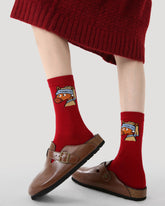 New Year 3 Pack Womens Crew Socks Famous Painting Horse Artistic Parody