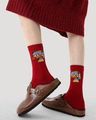 New Year 3 Pack Womens Crew Socks Famous Painting Horse Artistic Parody
