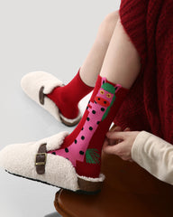 New Year 3 Pack Womens Crew Socks Long Horse Cartoon Pattern