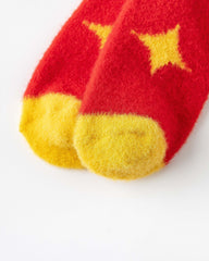 New Year Galloping Success Horse Zodiac Red Socks Combed Cotton Crew