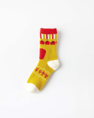 New Year Good Luck Harvest Persimmon Peanut Socks Combed Cotton Crew