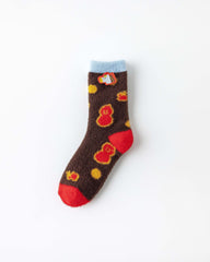 New Year Good Luck Harvest Persimmon Peanut Socks Combed Cotton Crew