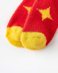 New Year Lucky Horse Wealth Red Socks Cozy Crew