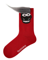 New Year Womens Crew Socks Funny 3D Horse Hair Troll Face