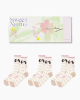Sakura Limited Gift Box Set Womens Crew Socks Polka Dog Mesh Cute Sheer Socks