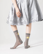 샤이닝 스타 시리즈 메쉬 코튼 얇은 양말 여성용 귀여운 캐주얼 크루 양말