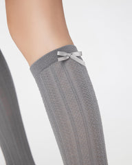 禮盒套裝棉質襪子素色薄款襪子配蝴蝶結舒適無縫襪子