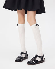 禮盒套裝棉質襪子素色薄款襪子配蝴蝶結舒適無縫襪子