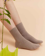 Sweetnana Cozy Crew Socks for Women & Men - Solid Color Fuzzy Socks - Super Soft, Thickened & Colorful Lounge Wear for Unisex Comfort