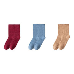 Sweetnana 3-Pack Cozy Crew Socks for Women & Men - Solid Color Fuzzy Socks - Thickened Super Soft Lounge Wear Socks for Unisex Comfort & Winter Stockings