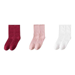 Sweetnana 3-Pack Cozy Crew Socks for Women & Men - Solid Color Fuzzy Socks - Thickened Super Soft Lounge Wear Socks for Unisex Comfort & Winter Stockings