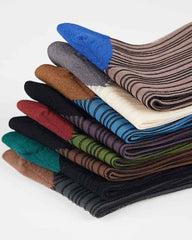 Women Glass Stockings Retro Stripe Contrast Color Seamless Thin Breathable