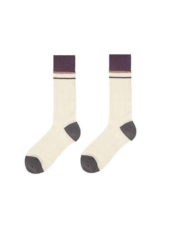 Women Glass Stockings Retro Stripe Contrast Color Seamless Thin Breathable