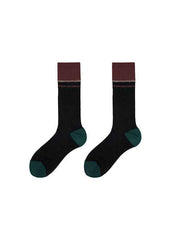 Women Glass Stockings Retro Stripe Contrast Color Seamless Thin Breathable