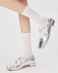 여성용 면 크루 양말 필수 뉴트럴 블랙 화이트 심리스 소프트