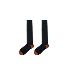 Women Cotton Knee High Socks Solid Color Seamless Soft Breathable
