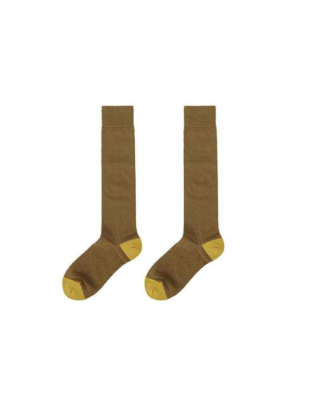 Women Cotton Knee High Socks Solid Color Seamless Soft Breathable