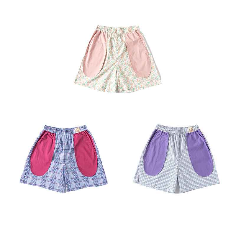 Sweetnana Spring and summer light with cool feeling of pure cotton colorful women's lounge shorts, creative pocket home pants, can be worn outside casual style, Comfortable fit and novel design.
