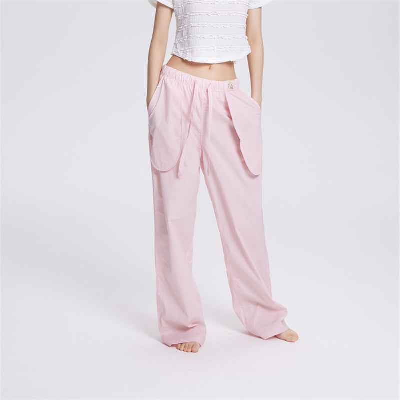 Sweetnana Spring and Summer Light Cotton Women's Home Pants with Cool Feeling, Solid Color, Creative Pockets, Comfortable Fit, Casual Style for Indoor or Outdoor Wear