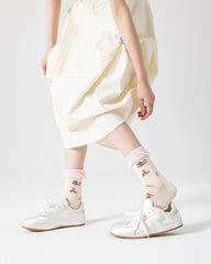 3-Pack Women Cotton Crew Socks Picnic-Chic Cute Casual