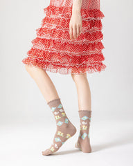 Sweet Berries Series Women Crew Socks Casual Cute Thin Comfort