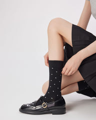 Women Combed Cotton Straight Polka Dot Socks Soft Bold Fit