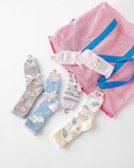 女款中筒襪子貓咪系列毛絨保暖舒適室內防滑襪子