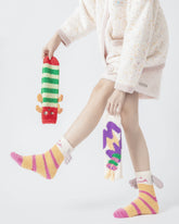 Women Crew Socks Caterpillar Series Funny Fuzzy Thick Warm Soft