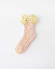 女款中筒襪子夢幻花園系列毛絨保暖舒適室內襪子