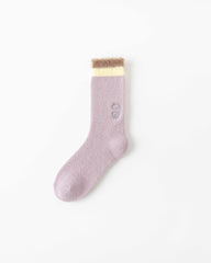 女款中筒襪子絨毛保暖舒適棉質柔軟可愛動物刺繡