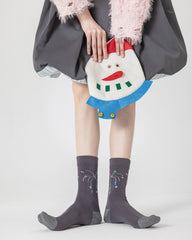 여성 크루 양말 글리터 선물 시리즈 면 귀여운 자카드 캐주얼 양말