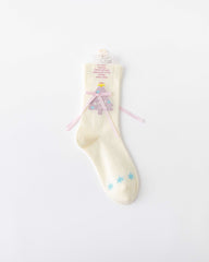 여성 크루 양말 글리터 선물 시리즈 면 귀여운 자카드 캐주얼 양말