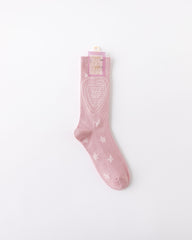 女款中筒襪子亮片線條系列棉質柔軟舒適休閒襪子