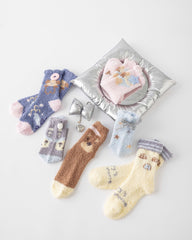 女款中筒襪子居家系列毛絨保暖舒適室內防滑襪子