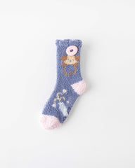 女款中筒襪子居家系列毛絨保暖舒適室內防滑襪子