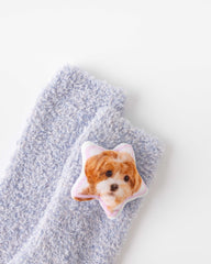 女款中筒襪子小動物星星系列毛絨舒適保暖室內襪子