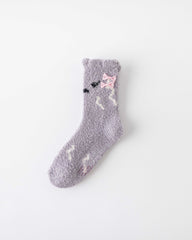 女款中筒襪子可愛系列毛絨保暖舒適室內襪子