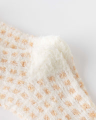 女款中筒襪子格紋系列毛絨保暖舒適室內襪子