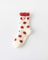 女款中筒襪子閃亮星星波點系列毛絨保暖舒適室內襪子