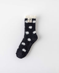 女款中筒襪子閃亮星星波點系列毛絨保暖舒適室內襪子