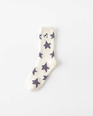 여성 크루 양말 별이 빛나는 하늘 시리즈 보송보송하고 따뜻하며 포근한 미끄럼 방지 홈웨어