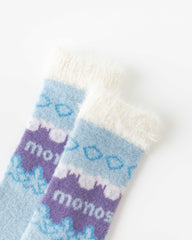 女款毛絨中筒襪子冰淇淋顏色舒適保暖室內睡眠襪子