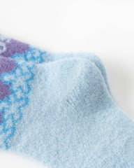 女款毛絨中筒襪子冰淇淋顏色舒適保暖室內睡眠襪子