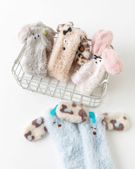 여성 키즈 크루 양말 귀여운 3D 귀 시리즈 재미있는 보송보송 두꺼운 따뜻한 부드러운 미끄럼 방지 양말