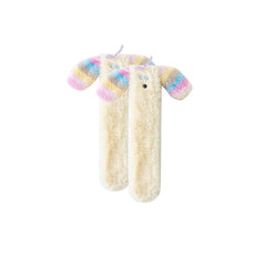 여성 키즈 크루 양말 귀여운 3D 귀 시리즈 재미있는 보송보송 두꺼운 따뜻한 부드러운 미끄럼 방지 양말