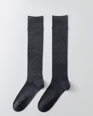 Women Knee High Socks Ribbed Stripe Pile Ballet Cool Chic Comfortable