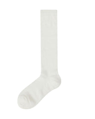 Women Knee High Socks Sheer Stripe Letter Pattern Chic Versatile