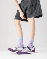 여성용 면 크루 양말 바쁜 강아지 귀여운 캐주얼